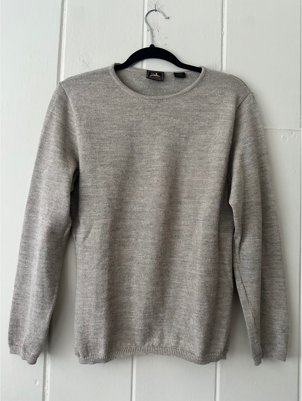 Vintage 90s AlpacaWear Linda Davis 100% Baby Alpaca Greige Sweater Size Medium